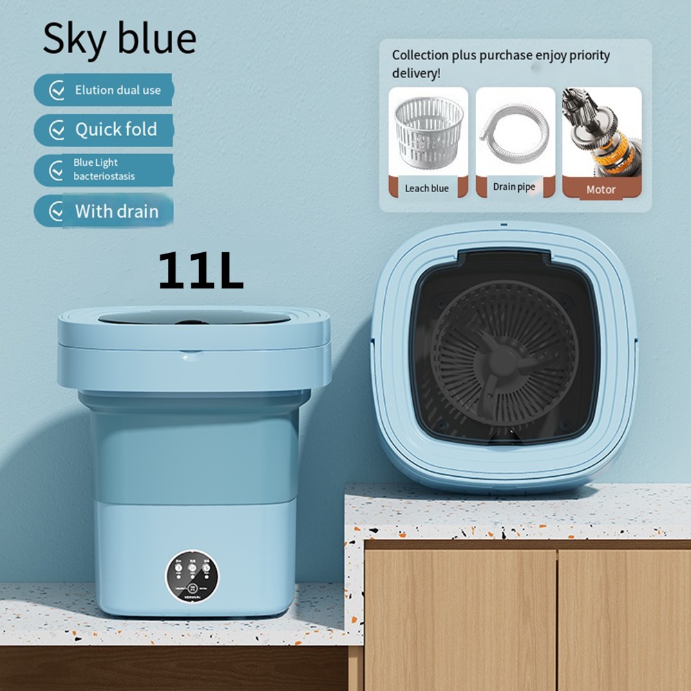 Small Appliances - Ultrasonic Folding Portable Washing Machine 6L